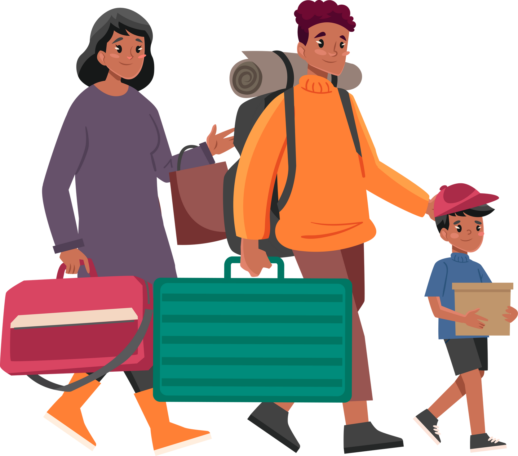 Traveling Family Illustration